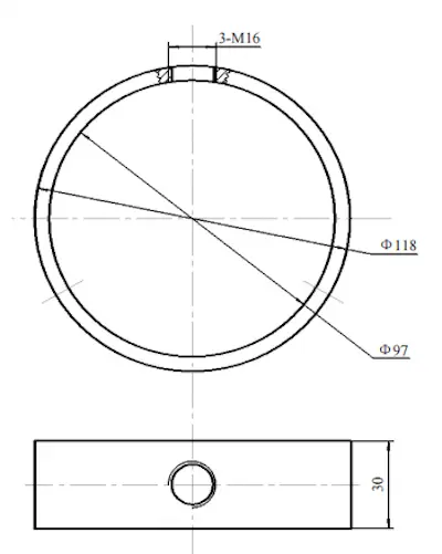 Drawing for Three-hole ring (for 95mm plug)